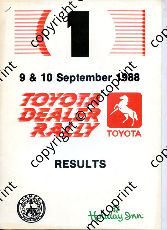 1988 Toyota Dealer Rally entry results (1)