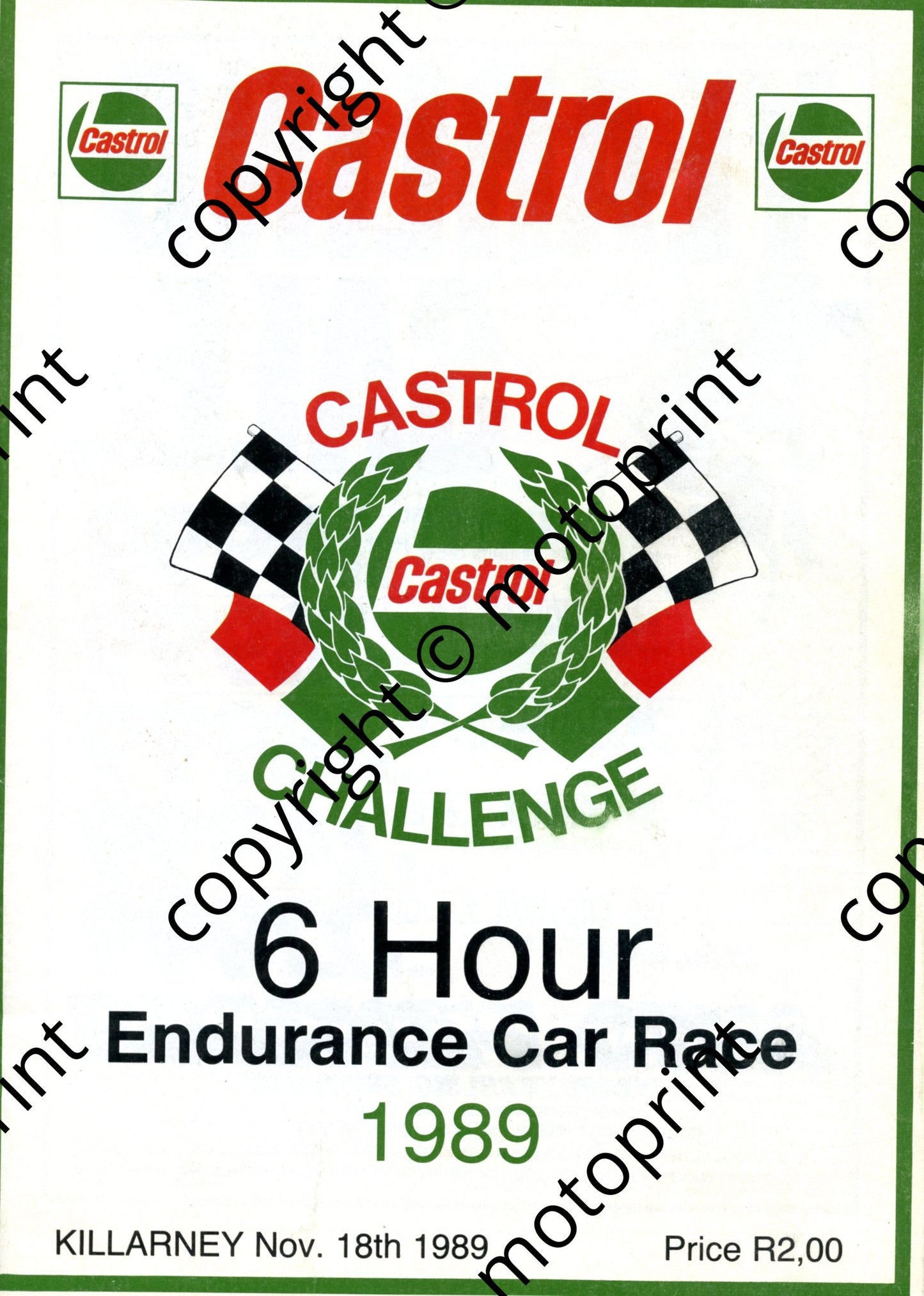 1989 6 Hour Killarney; entry lists clubmans, FF, mod saloons WP champs 001