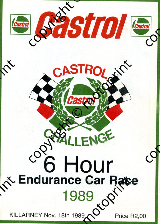 1989 6 Hour Killarney; entry lists clubmans, FF, mod saloons WP champs 001