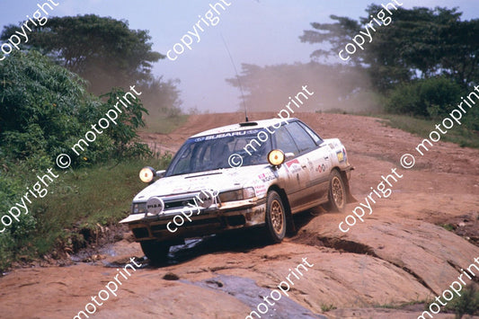 1990 Safari 1 Markku Alen, Ilkka Kivimaki Subaru Legacy RS (courtesy Roger Swan) (358)