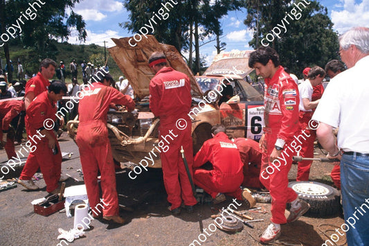 1990 Safari 6 Mikael Eriksson, Claes Billstam Celica GT4 road service (courtesy Roger Swan) (248)