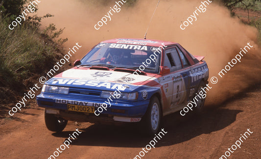 1991 Castrol Intnl Rally 3 Nic de Waal, Guy Hodgson Sentra (Colin Watling Photographic) (39)