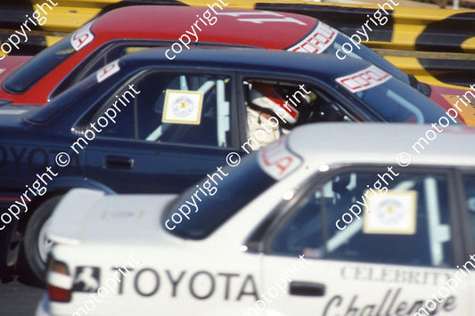 1991 Kya July Toyota gimmick 11 Damseaux red roof; 13 Sarel van der Merwe black car; 3 Roelof Fekken blue