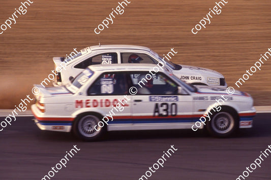1991 Kya May Stannic A30 Hannes Oosthuizen BMW 325iS on , John Craig Opel off (R Swan)
