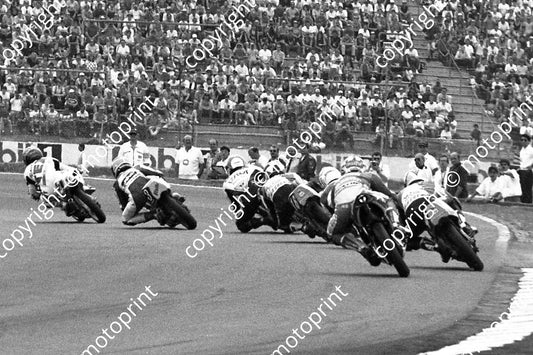 1992 Hockenheim German GP 125 8  Dirk Raudies 3 Ralf Waldmann Hondas lead (Watling Photo)
