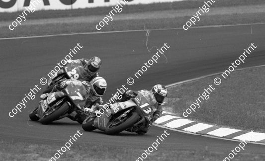 1992 Hockenheim German GP 250 13 13 Loris Reggiani 7 Franki Chili 29  Max Biaggi Aprilias (Colin Watling Photographic) (26)