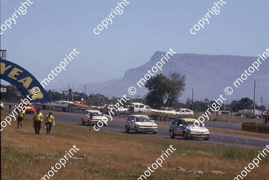 1992 Killarney 9 hr C23 Schrosbee, Verwoerd, Botha Opel GSi C18 White Damseaux; C19 Wyndham Wilken Conquests(Roger Swan)