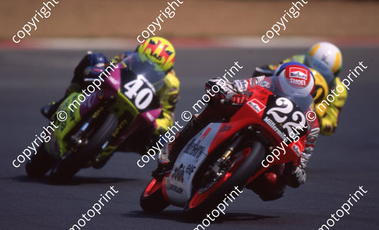 1992 Kya SA GP MC 125 22 Olivier Petrucciani Honda 40 Maik Stief Aprilia (Watling)