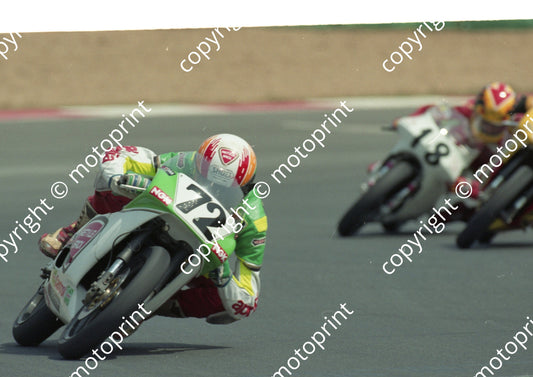 1992 Kya SA GP MC 125 72 M Maritz Aprilia 19th 18 MVitali Gazzaniga (Watling)