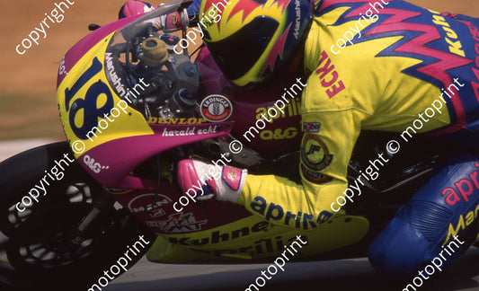 1992 Kya SA GP MC 250 18 Harald Eckl Aprilia (Watling Photo)