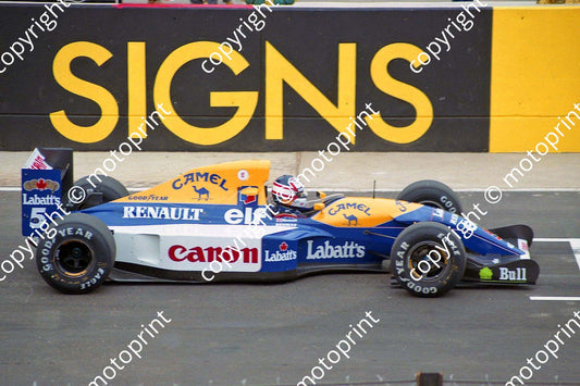 1992 SA GP Kyalami 5 Mansell Williams FW14