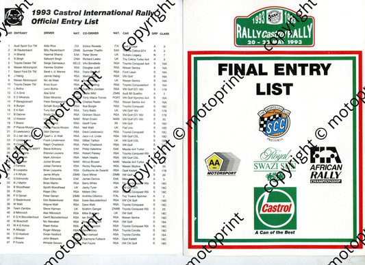 1993 Castrol Intnl rally entry list 078