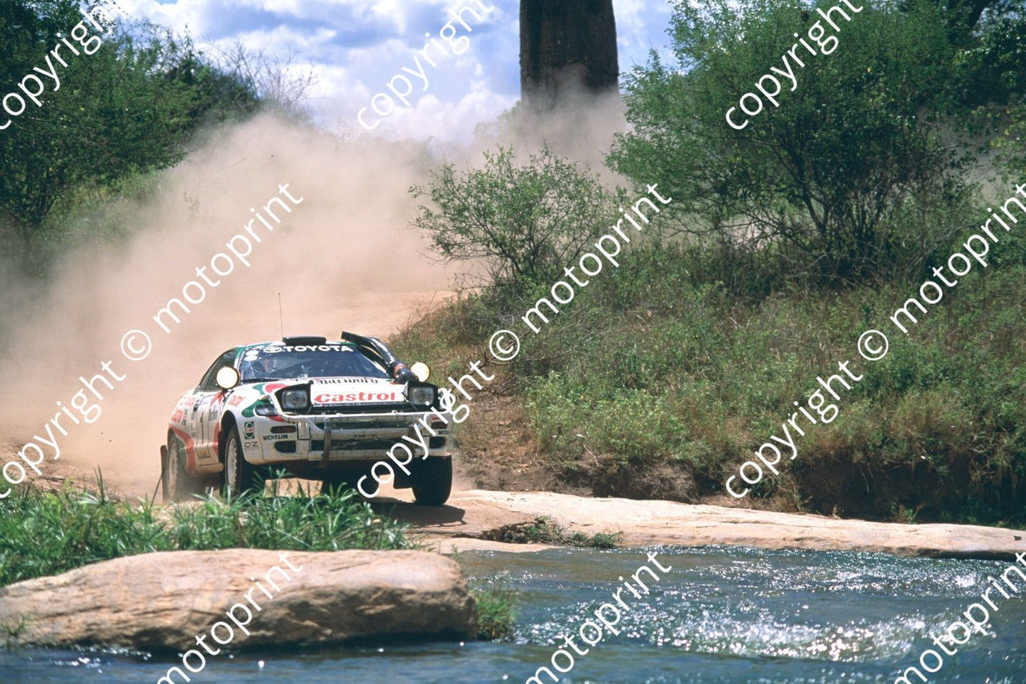 1993 Safari 1 Juha  Kankkunen, Piironen Celica turbo 4WD river sequence (R Swan) (1)