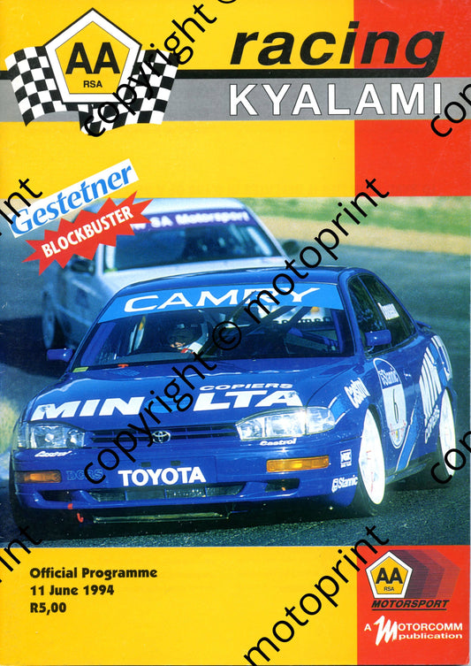 1994 June Gestetner; colour R Wood; entry lists Wesbank mod, FF, motorcycles  001