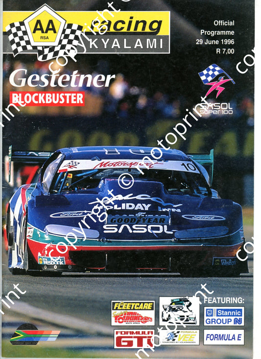 1996 Kya June Gestetner Cover Entries Fleetcare, Super touring, WEsbank mod, GTi, Gp N, FV, For E