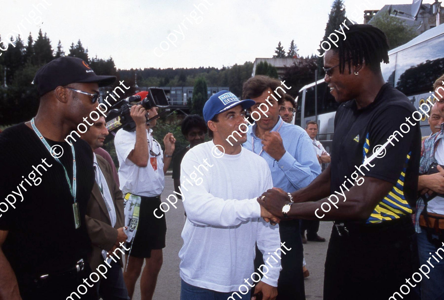 1997 Belgian GP Leroy Burrell Alesi Carl Lewis 321