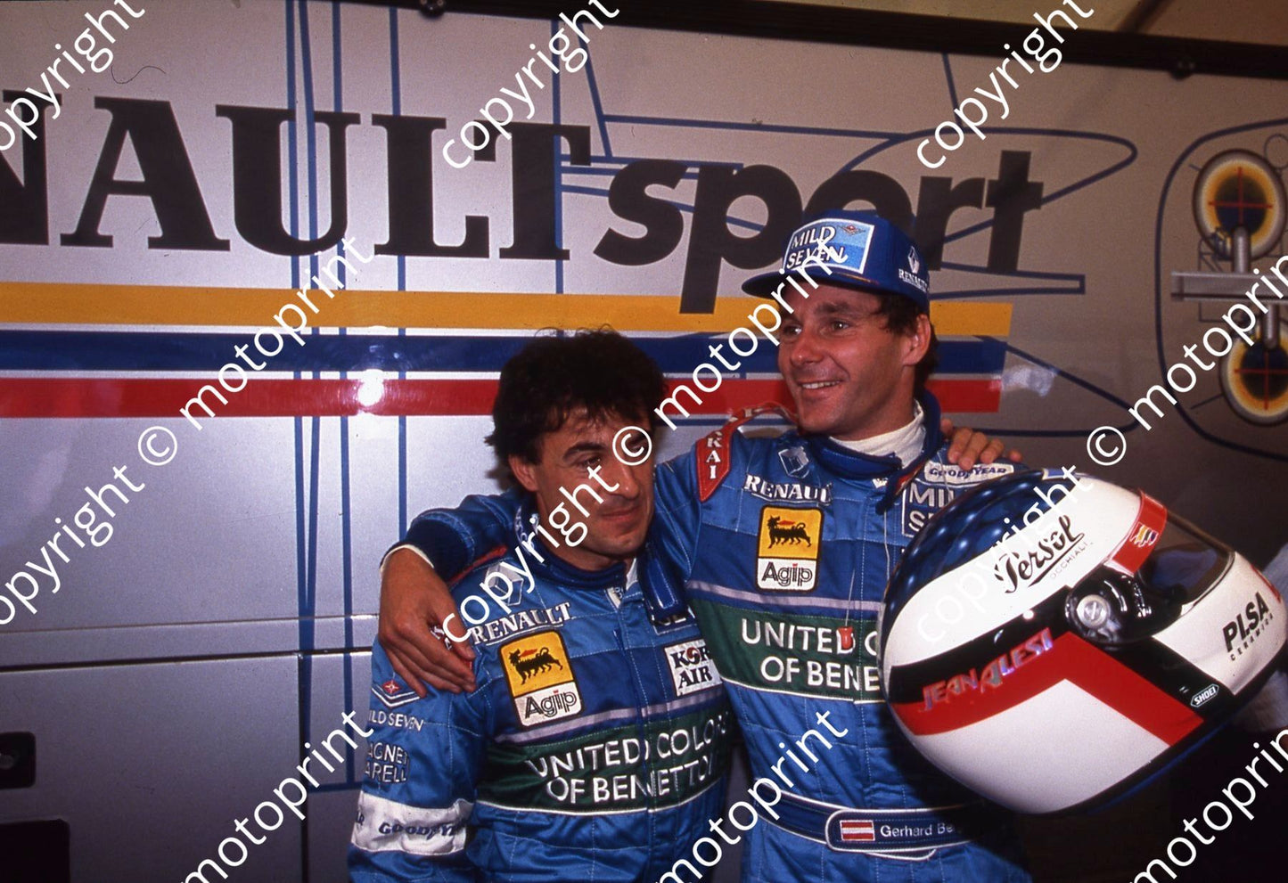 1997 San Marino GP Berger 200th GP; with Alesi