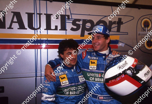 1997 San Marino GP Berger 200th GP; with Alesi