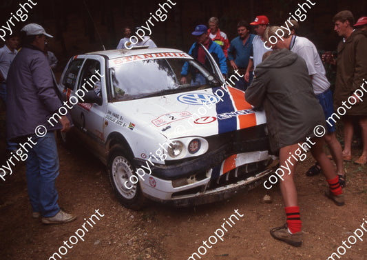 1997 Toyota Dealer Rally 2 Jan Habig, Douglas Judd Golf DAMAGE (Watling Photo) (5)