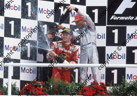 1998 German GP Jacques Villeneuve, Williams FW20 3rd, Mika Hakkinen 1st, David Coulthard 2nd (30)