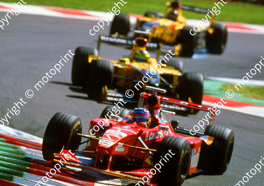 1998 Italian GP Jacques Villeneuve Williams FW20 Jordans Damon Hill brake smoke, Ralf Schumacher (38)