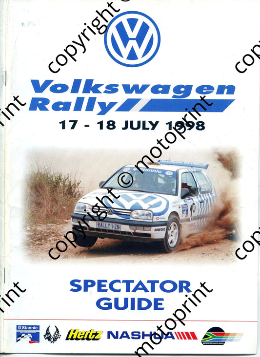 1998 July VW rally Cover, spectator stage guide