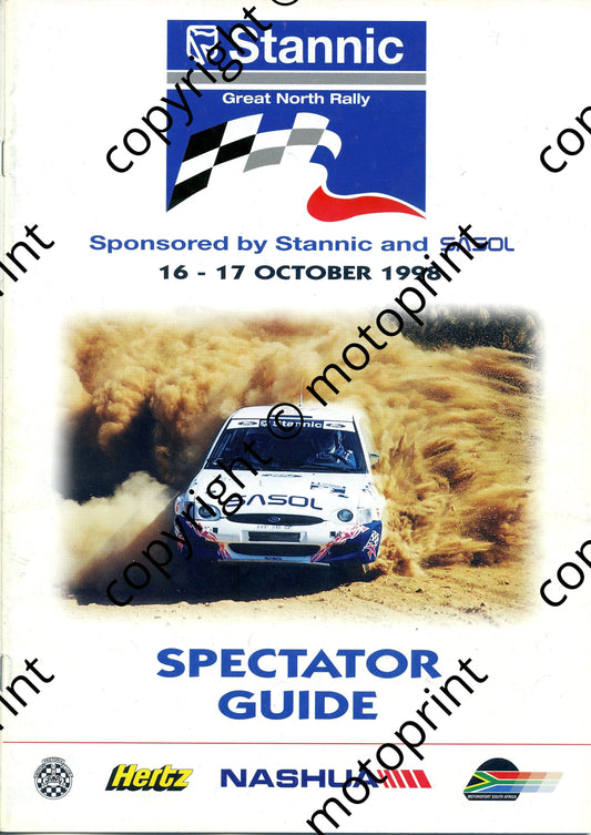 1998 Oct Great North Rally spectator guide Cover entry list