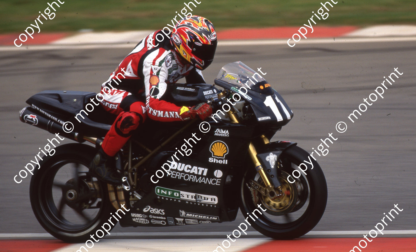 1999 Kya SBK 11 Troy Corser Ducati practice (Watling Photo) (2)  (1)