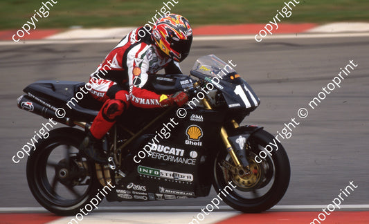 1999 Kya SBK 11 Troy Corser Ducati practice (Watling Photo) (2)  (1)