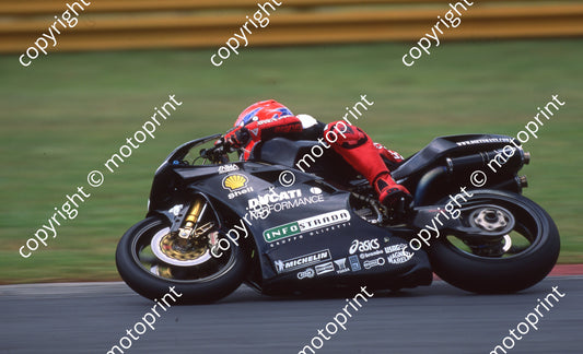 1999 Kya SBK 1 Carl Fogarty Ducati practice (Watling Photo) (10)