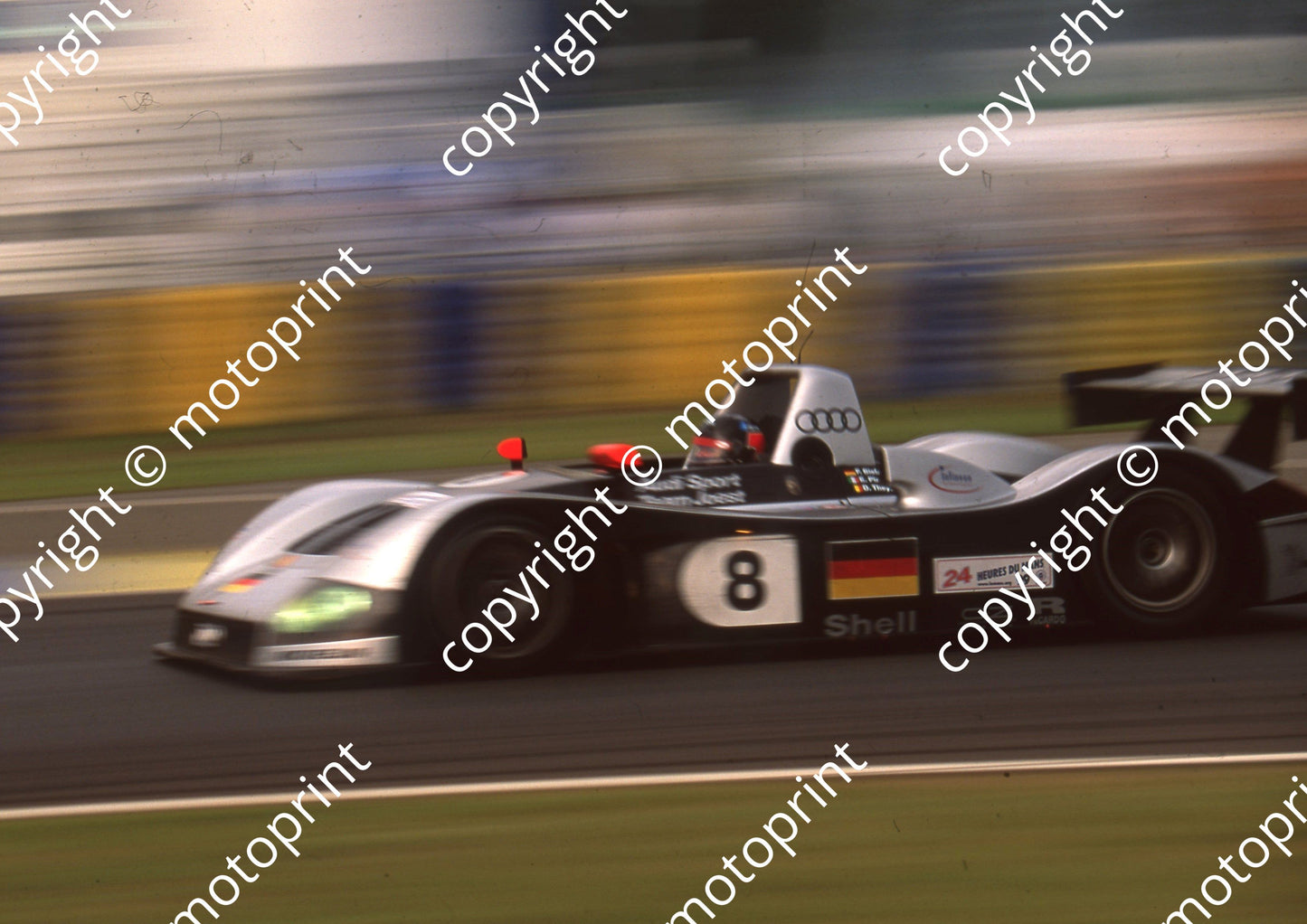 1999 Le Mans 8 Audi E Pirro, Didier Theys, FRank Biela Audi R8R blur (Watling Photo)