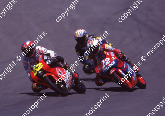 1999 Phakisa SA GP 125 22 Pablo Nieto Derbi 32 Mirko Giansanti Aprilia (Colin Watling Photographic)