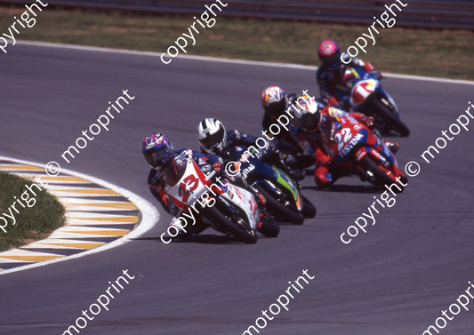 1999 Phakisa SA GP 125 23 Borsoi 29 Angel Nieto 22. Pablo Nieto ......1 Kazuto Sakata Honda (Watling Photo)