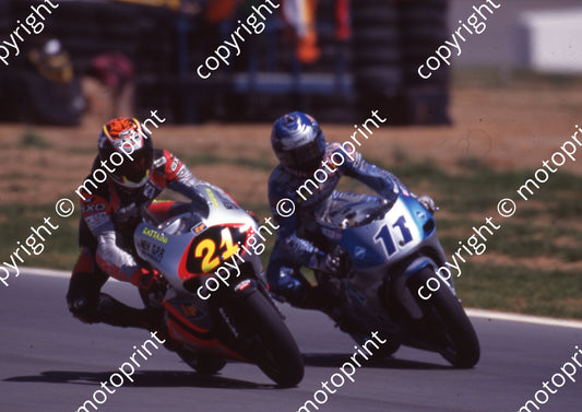 1999 Phakisa SA GP 250 21 Franco Battaini Aprilia 11 Tomomo Manako Yamaha (Colin Watling Photographic)