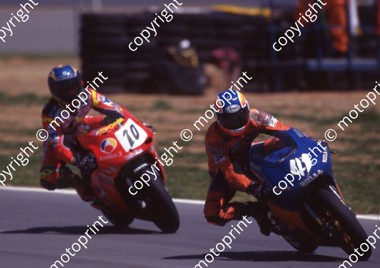 1999 Phakisa SA GP 250 41 Jarno Janssen TSR Honda 10 Fonsi Nieto Yamaha (Colin Watling Photographic) (1)