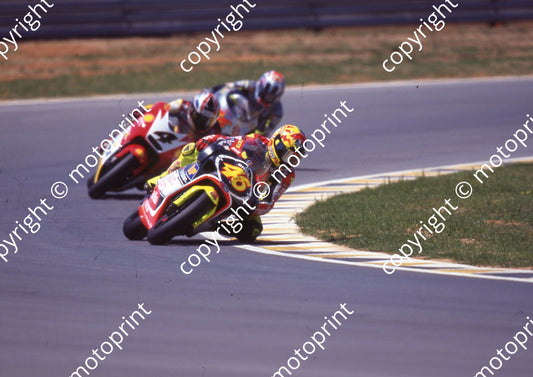 1999 Phakisa SA GP 250 46 Valentino Rossi Aprilia 4 Tohru Ukawa Honda (Colin Watling Photographic) (2)