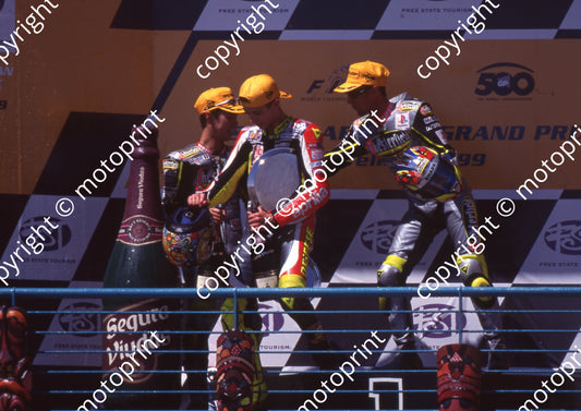 1999 Phakisa SA GP 250 podium Nakano 2nd Rossi 1st Jacque 3rd (Watling Photo) (6)