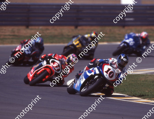 1999 Phakisa SA GP 500 10 Kenny Roberts Suzuki, 31 Tetsuya Harada Aprilia (Watling Photo) (1)