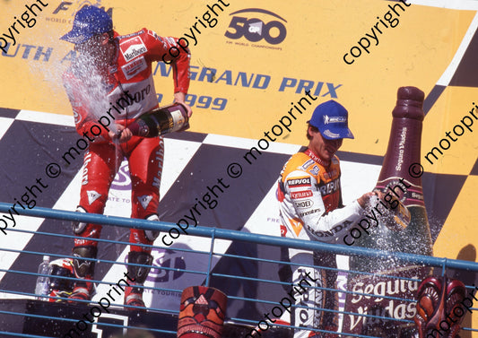 1999 Phakisa SA GP 500 2 Max Biaggi 1st, Alex Criville 3rd (Watling Photo) (1)