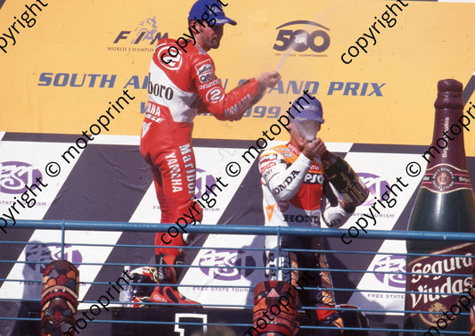 1999 Phakisa SA GP 500 2 Max Biaggi 1st, Alex Criville 3rd (Watling Photo) (2)