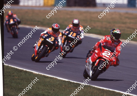 1999 Phakisa SA GP 500 2 Max Biaggi Yamaha 3 Alex Criville HOnda 1 Sete Gibernau Honda 5 (Watling Photo)
