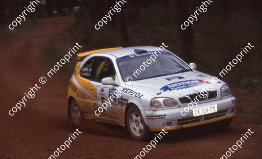 1999 Rally of SA 5 F Rueda, Gill Tarlton Daewoo check (Watling Photo) (50)