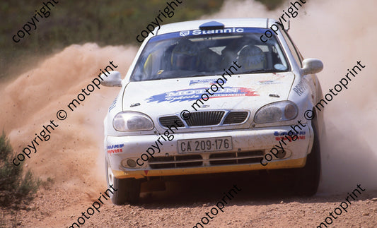 1999 Rally of SA 5 F Rueda, Gill Tarlton Daewoo check (Watling Photo) (51)