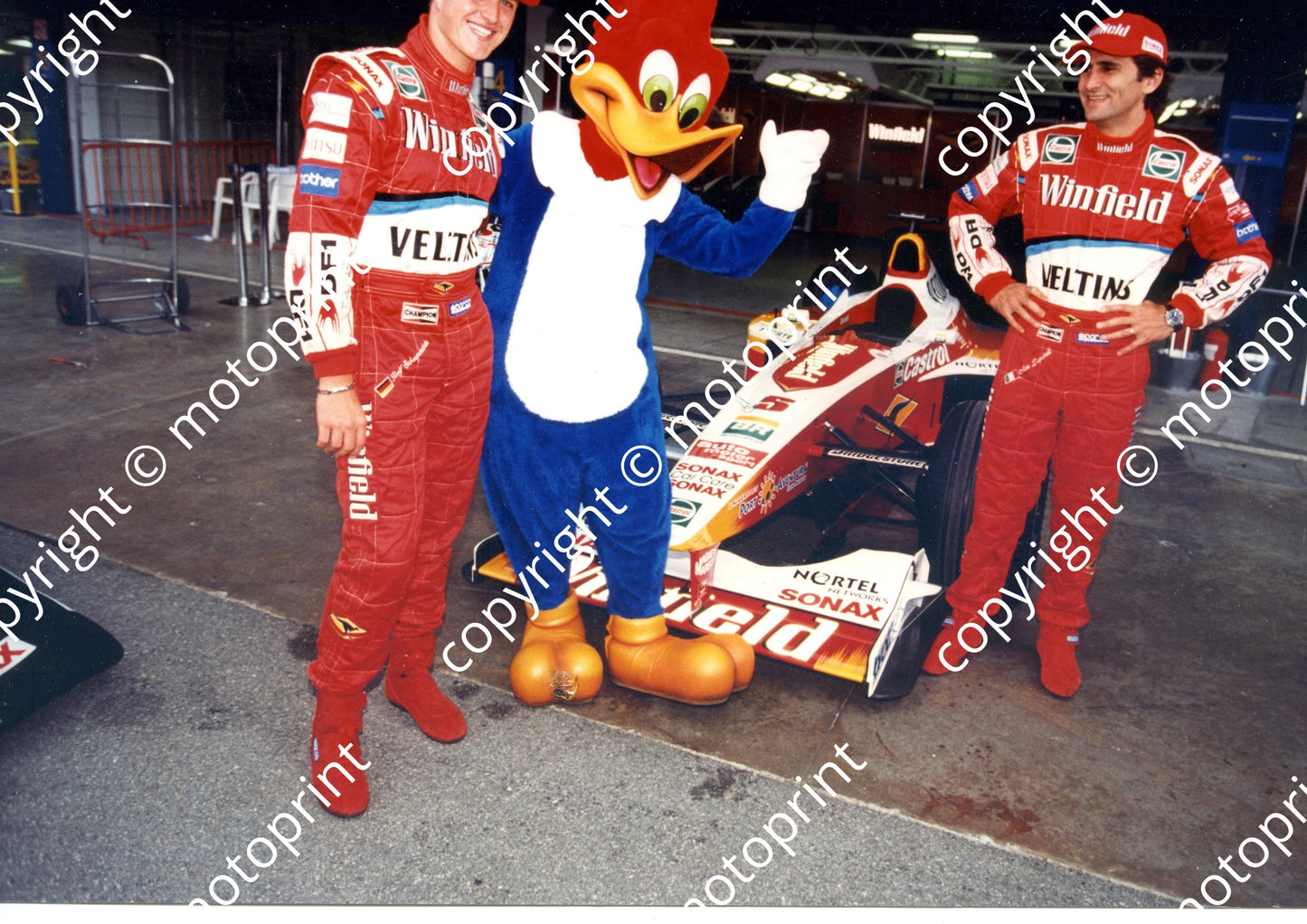 1999 Spanish GP Ralf  Schumacher, cartoon duck, Alex  Zanardi FW21 (11)