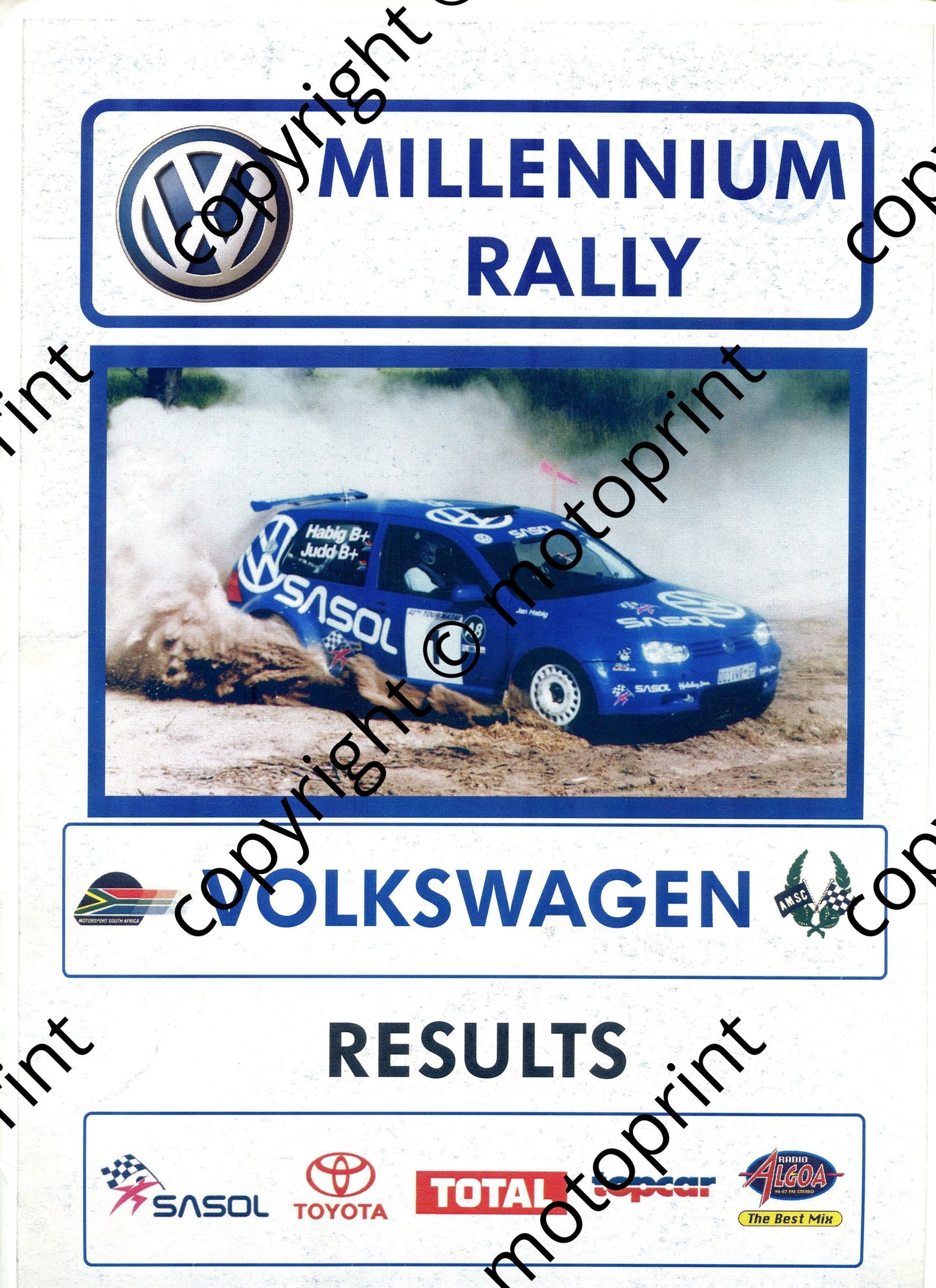 1999 VW Millennium Rally Cover only