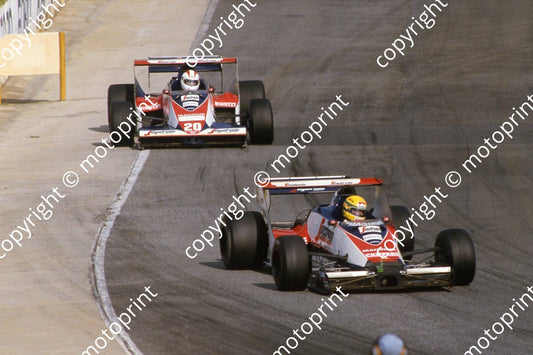19 Ayrton Senna (noseless) 20 Johnny Cecotto Toleman TG183Bs NOTE SENNA LESS NOSE (courtesy Roger Swan)  031