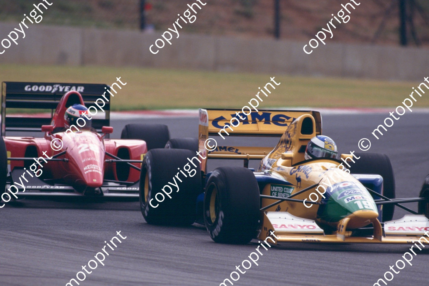 19 Michael Schumacher Benetton B191B 27 Jean Alesi Ferrari F92A 07761 (courtesy Roger Swan) (9)