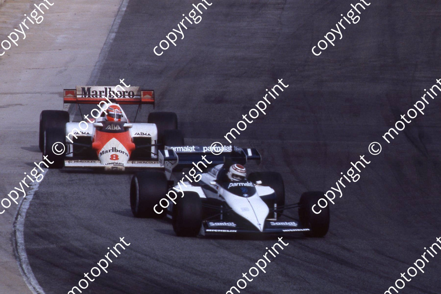 1 Nelson Piquet Brabham BT53 8 Niki Lauda McLaren MP4-2 (courtesy Roger Swan) (2)