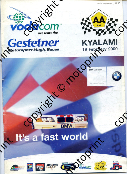 2000 Feb Kya Gestetner Magic Cover Wesbank V8, Bankfin saloons, Gp N, FF, Superbikes, Sports Prototypes