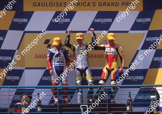 2000 Phakisa SA GP 250 Daijiroh Kato 2nd, Shinya Nakano 1st, Tohru Ukawa 3rd (Watling Photo)  (1)